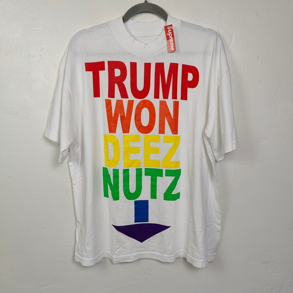 Supreme IRAK Tee Mens Large White Trump Won Deez Nutz Graphic Streetwear Hype
